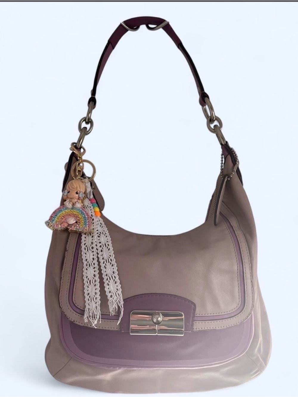 Coach Lavender Leather Shoulder Bag 💜
